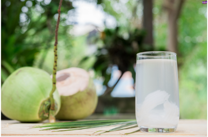 Fresh coconut water rich in electrolytes for hydration during pregnancy in summer
